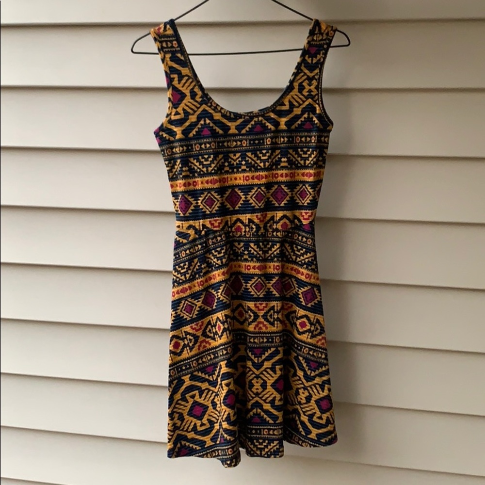 Tribal-Patterned Mini Dress